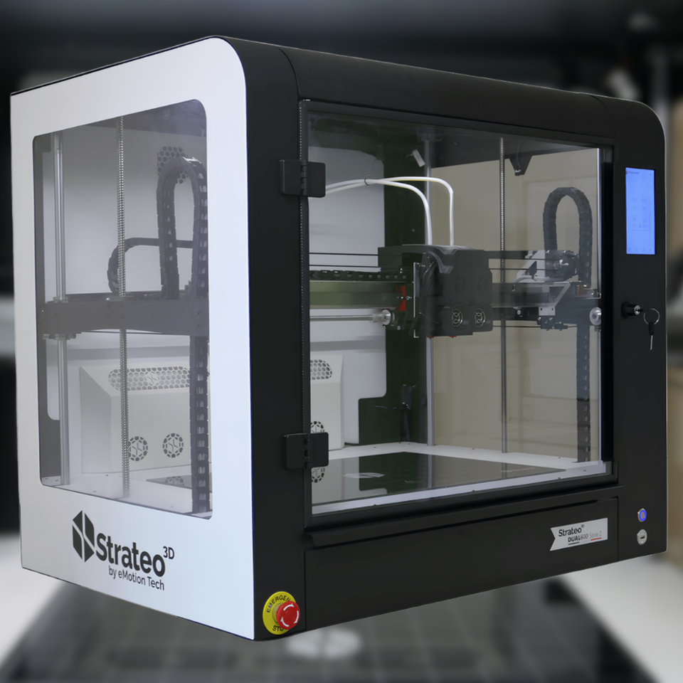 Strateo3D DUAL600 Série 2 : La nouvelle génération d’imprimantes 3D professionnelles par eMotion Tech