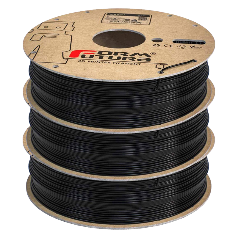 3x1Kg EasyFil ePLA 1.75mm Noir Formfutura (Lot de 3 bobines)
